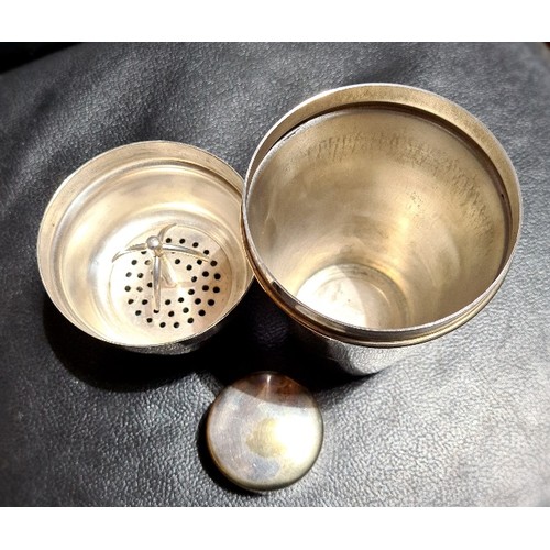 161 - A group of three silver plated cocktail shakers.