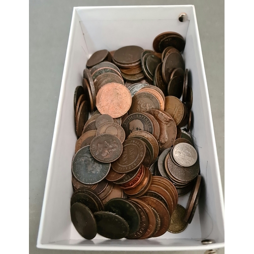 8 - A box of mainly bronze coins from UK and Channel Islands