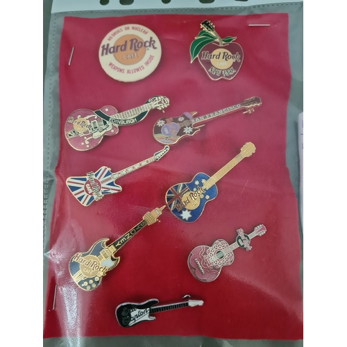 57 - A collection of Hard Rock Cafe badges; Edinburgh, New York, Manchester, San Francisco (limited editi... 