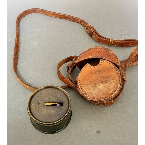 66 - A WWI pocket sextant Troughton & Simms, leather case.