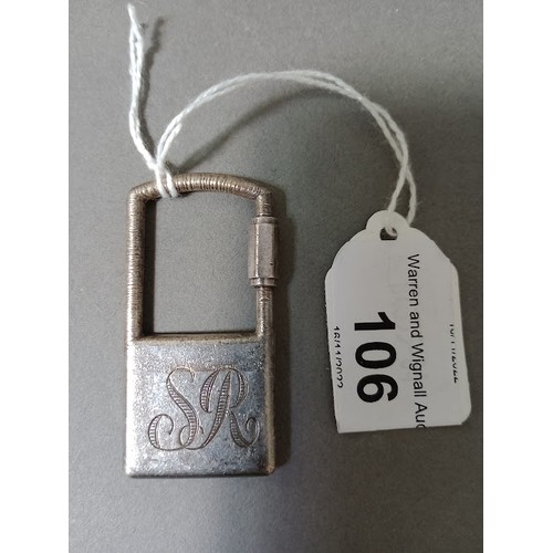 106 - A silver key fob, marked 925.