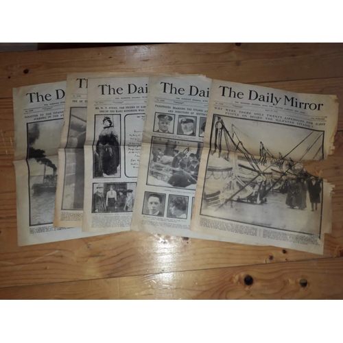 315 - Five copies of The Daily Mirror during the Titanic disaster.