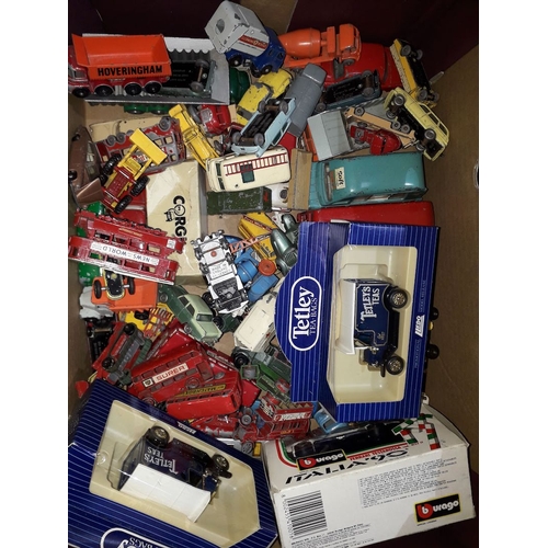 339 - A box of die-cast model toys including Lesney, Burago, Dinky, etc.