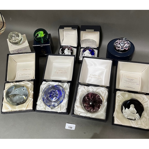 158 - A collection of eight mainly Caithness & one Whitefriars Silver Jubilee  paperweights to include Jou... 