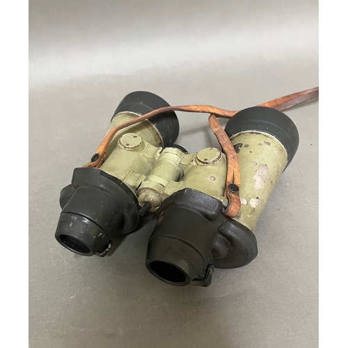 221 - A pair of German WW2 Carl Zeiss Jena U-Boat binoculars, 3rd model 7X50 with a distinctive dark red c... 