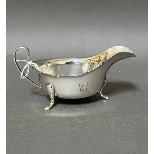 231 - A hallmarked silver sauce boat, Sheffield, Viner's Ltd (Emile Viner), 1937, gross weight 3.4 ozt.