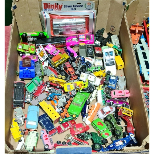 353 - A box of miscellaneous die-cast toys to include Dinky, Lesney, Corgi, etc.