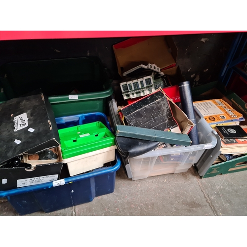 146 - 4 boxes of misc items including various games, Star Wars magazines, collectables, a Grandstand Firef... 