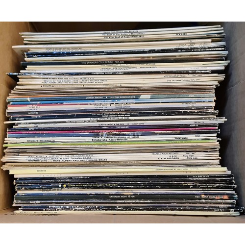 304 - A box of LPs, various genre and artists including Scorpions etc.