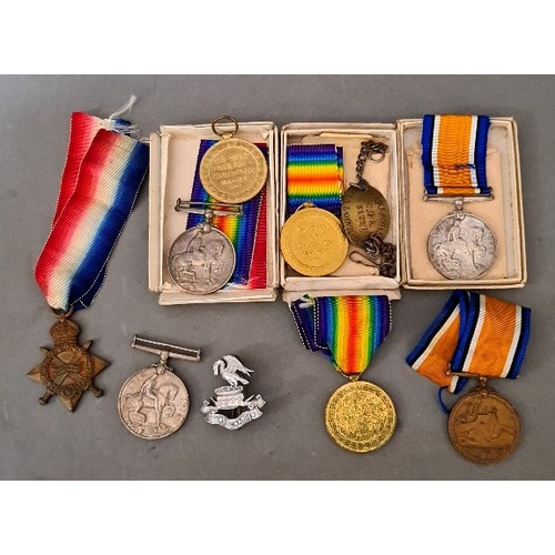 77 - Military history - a collection of various WW1 medals to include 