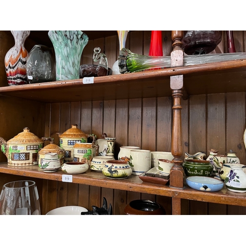 519 - 4 piece set of Beswick cottage ware with 20 pieces of Torquay ware including Longpark, Aller Vale et... 