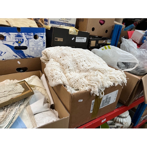 163 - Three boxes of Linen and Crochet ware