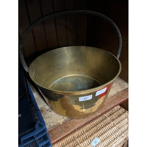 57 - A large Brass Jam Pan