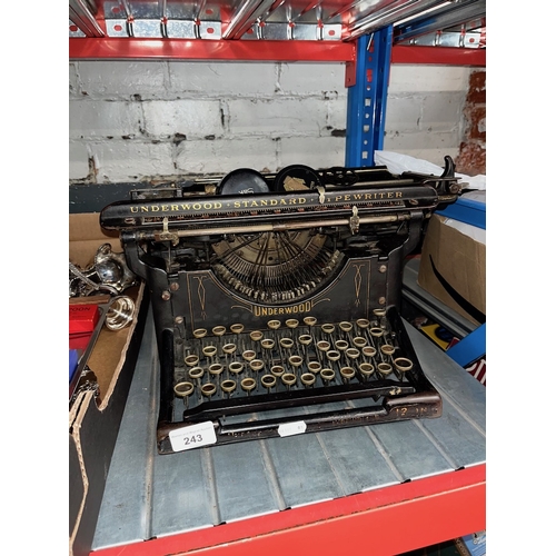 243 - A vintage Underwood typewriter.