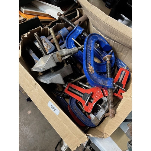 265 - A box of G clamps - various sizes