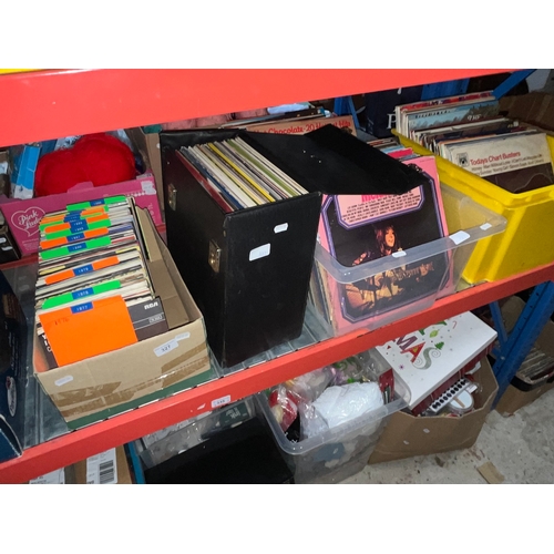 327 - Assorted boxes of records, LPs & 45s.