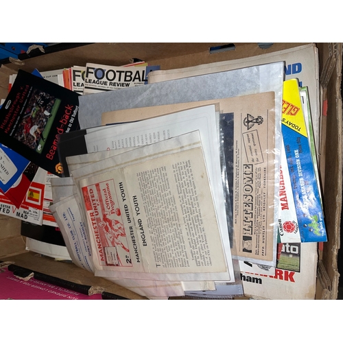 360 - A box of football programs and memorabila, 1960s/1970s.