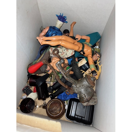 365 - A box of Action Man figures and accessories.