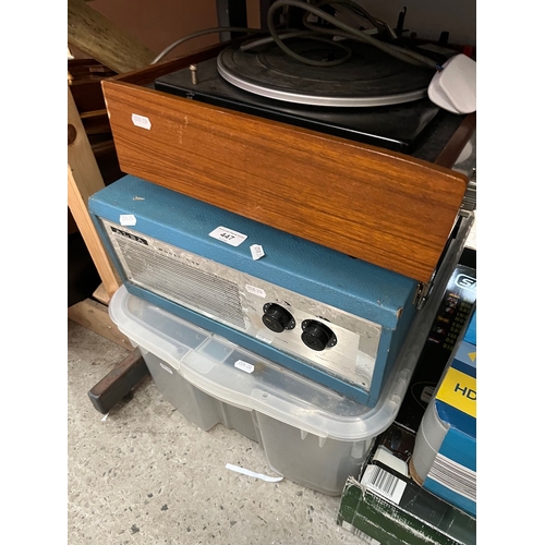 447 - Two Garrard record decks and an Alba portable record player, as found.