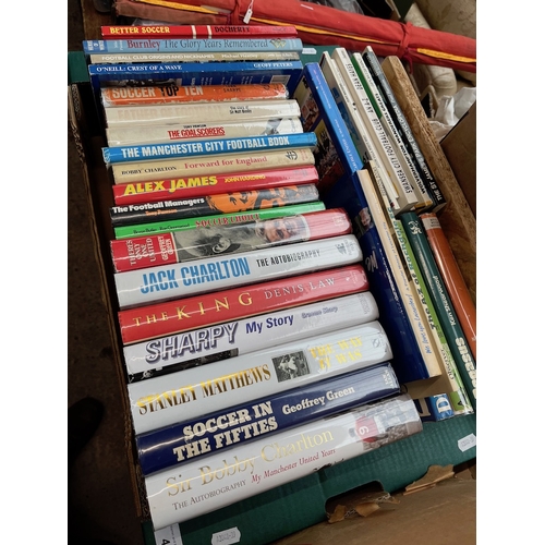 488 - A box of football books, biographies and club histories.