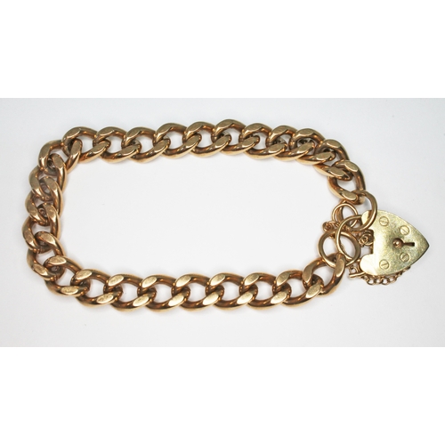 86 - A hallmarked 9ct gold bracelet, length 16cm, wt. 31.5g.