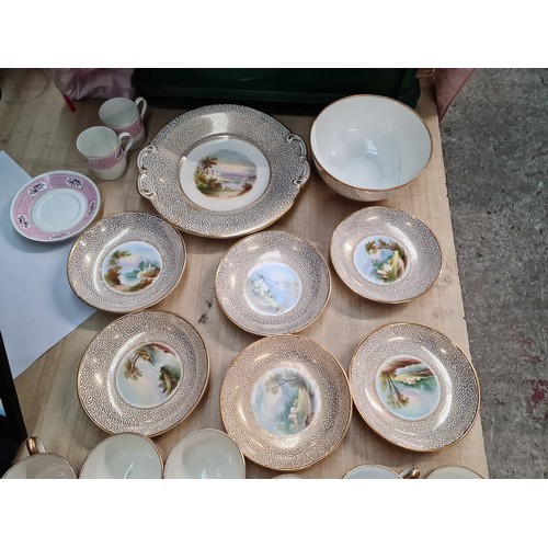 325 - A 19th century tea service and other similar china.