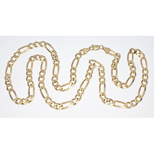 150 - A flat link chain, marked '375', length 53cm, wt. 17.4g.