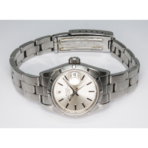 183 - A ladies 1989 Rolex Oyster Perpetual Datejust  stainless steel wriswatch, ref. 69190 stainless steel... 