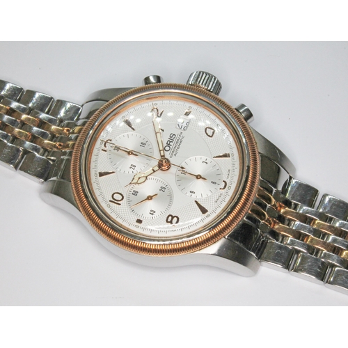 184 - An Oris Big Crown Cronograph, ref. 7567, cal. 674 (ETA 7750), signed dial with three subsidiaries, c... 