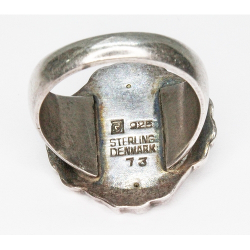 257 - A Georg Jensen ring no. 73, circa 1933-1944, monogrammed 'GJ', marked '925' and 'Sterling Denmark', ... 