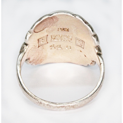 260 - A Georg Jensen silver ring, no. 11A, circa 1933-1944, monogrammed 'GJ', marked '925' and 'Sterling D... 