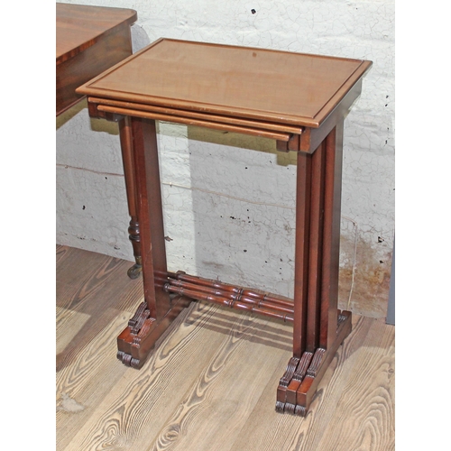 298 - A late Georgian style mahogany nest of tables, height 69.5cm.