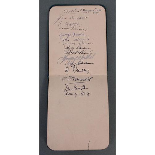 342 - A 1930s football autograph album, comprising Preston North End 1936, Scotland Hapden Park 1937, Engl... 