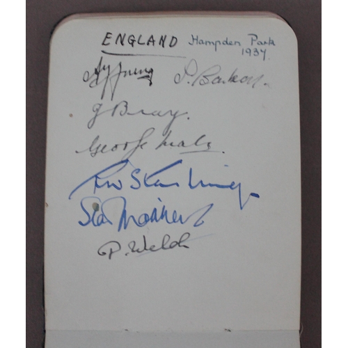 342 - A 1930s football autograph album, comprising Preston North End 1936, Scotland Hapden Park 1937, Engl... 