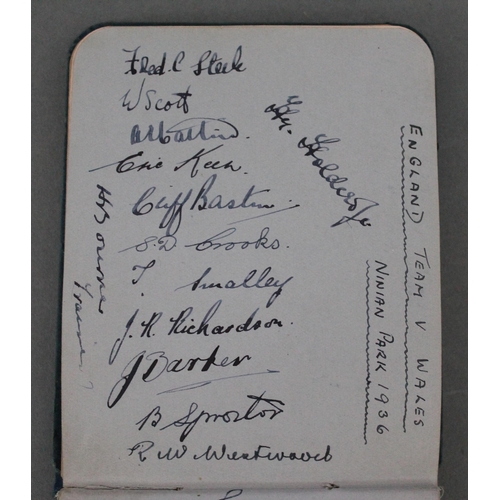 342 - A 1930s football autograph album, comprising Preston North End 1936, Scotland Hapden Park 1937, Engl... 