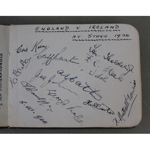 342 - A 1930s football autograph album, comprising Preston North End 1936, Scotland Hapden Park 1937, Engl... 