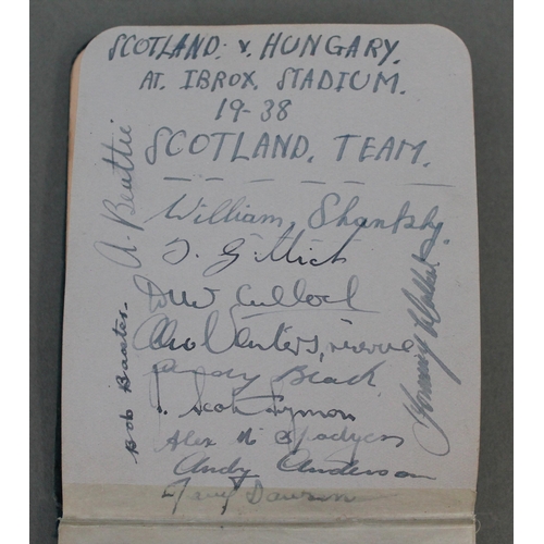 342 - A 1930s football autograph album, comprising Preston North End 1936, Scotland Hapden Park 1937, Engl... 