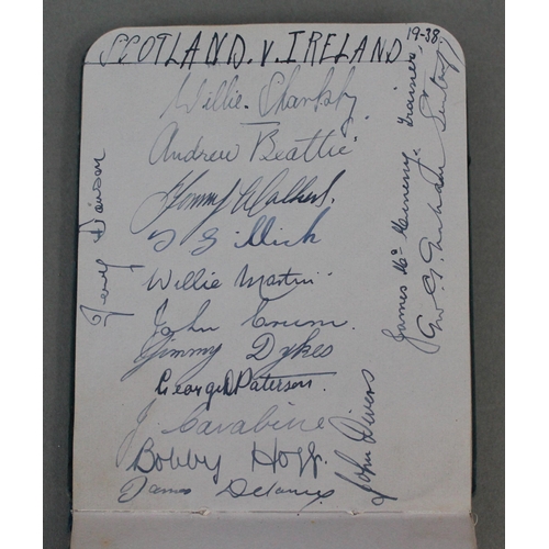 342 - A 1930s football autograph album, comprising Preston North End 1936, Scotland Hapden Park 1937, Engl... 