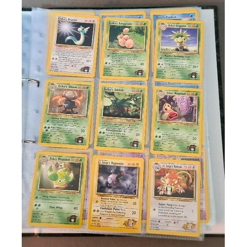 161 - A collection of Pokemon cards including folder of 1990s cards, a plastic folder of Neo promotional c... 