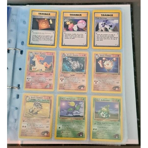 161 - A collection of Pokemon cards including folder of 1990s cards, a plastic folder of Neo promotional c... 