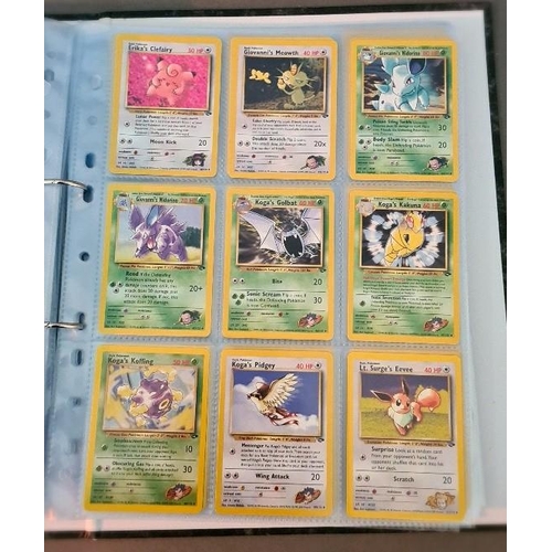 161 - A collection of Pokemon cards including folder of 1990s cards, a plastic folder of Neo promotional c... 