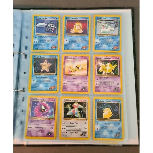 161 - A collection of Pokemon cards including folder of 1990s cards, a plastic folder of Neo promotional c... 