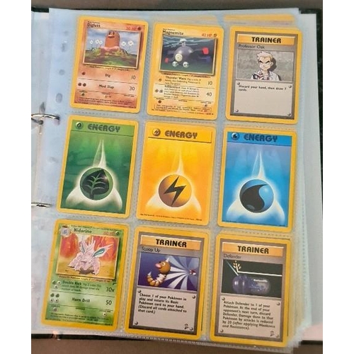 161 - A collection of Pokemon cards including folder of 1990s cards, a plastic folder of Neo promotional c... 