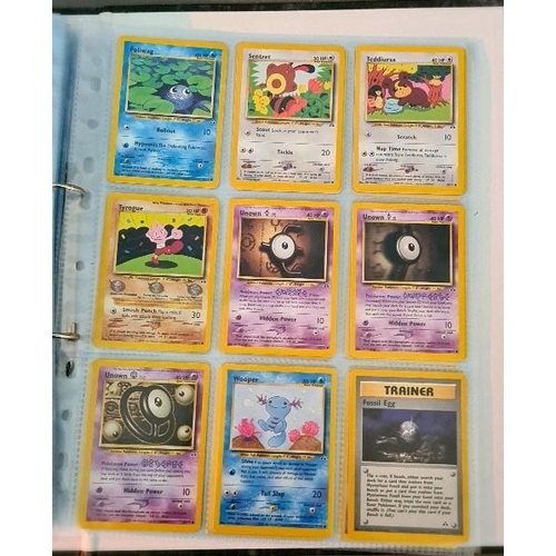 161 - A collection of Pokemon cards including folder of 1990s cards, a plastic folder of Neo promotional c... 