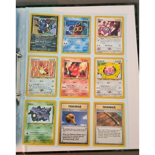 161 - A collection of Pokemon cards including folder of 1990s cards, a plastic folder of Neo promotional c... 