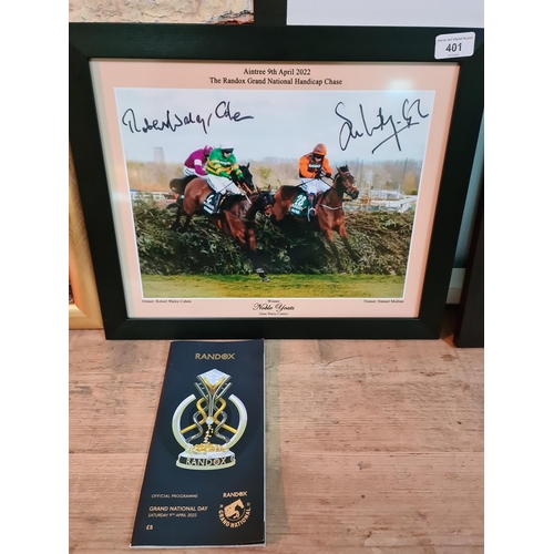 401 - A signed 2022 Grand National winner with signed race card.