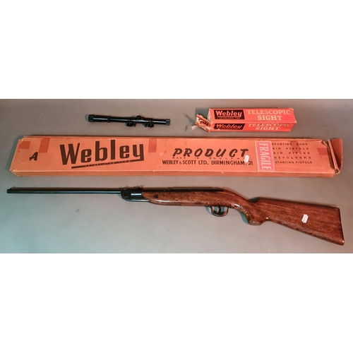 8 - A Webley & Scott Ranger .177 calibre air rifle with a Webley & Scott telescopic sight, 98cm long, bo... 