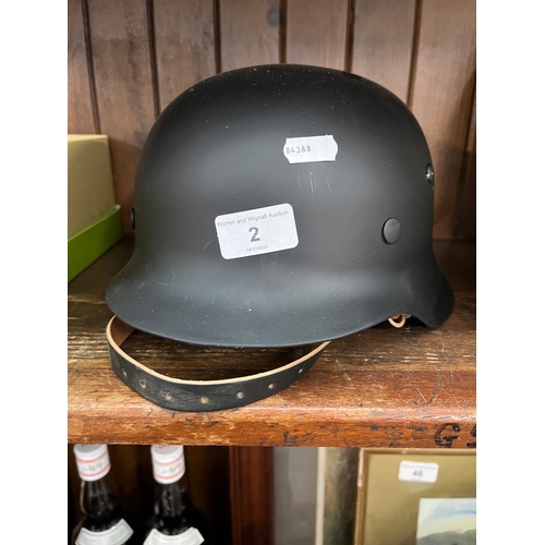 2 - A military helmet.