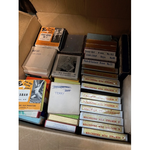 92 - A box of adult movies reels - 8mm mainly.