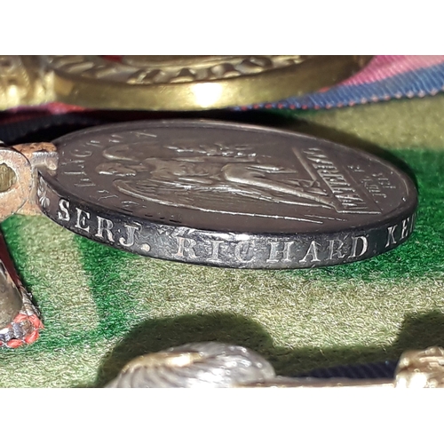 46 - A Waterloo Medal awarded to Sergeant Richard Kerr 2nd Battalion 69th Regiment Foot, stamped * SERJ. ... 